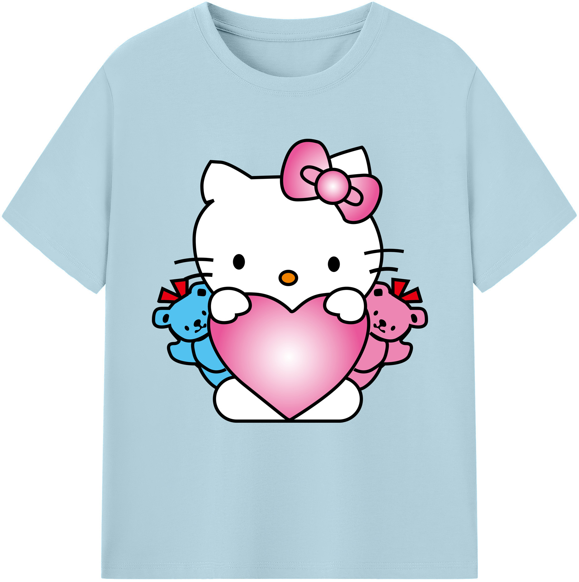 （画像用） Hello Kitty ハローキティ 綿100％半袖Tシャツ（フロントプリント）